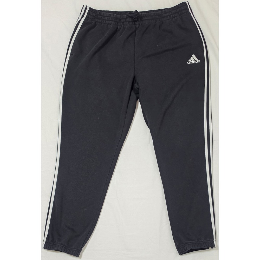 Adidas - Mens sweatpants - 2XL - black with white stripes